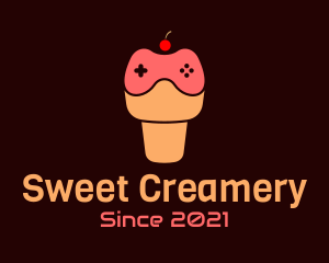 Cherry Game Controller Cone logo design