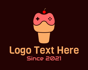 Gelato - Cherry Game Controller Cone logo design