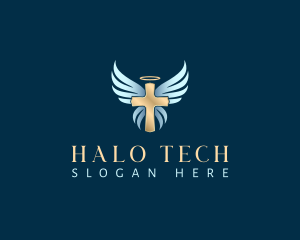 Cross Wings Halo logo design