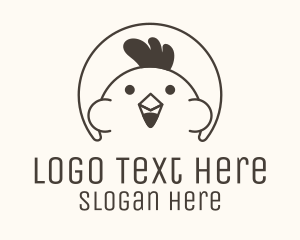 Gallic Rooster - Cute Chicken Poultry logo design