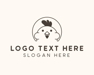 Poultry Farm - Cute Chicken Poultry logo design