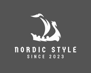 Scandinavian - Viking Warrior Battleship logo design