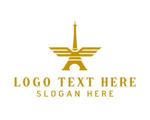 French - Golden Tower Wings logo design