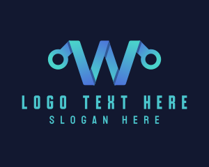 Blue - Web Developer Letter W logo design