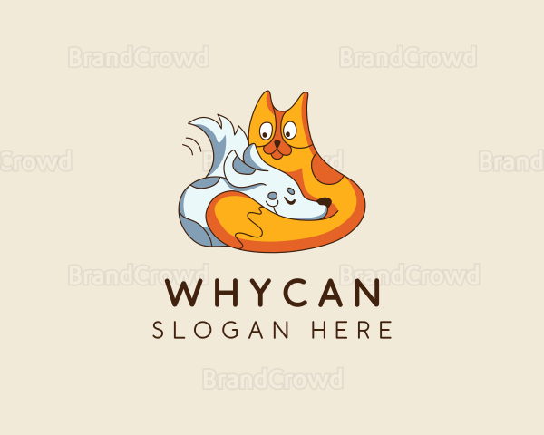 Puppy Kitten Pet Cartoon Logo