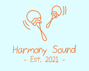 Orange Maracas  Instrument  logo design