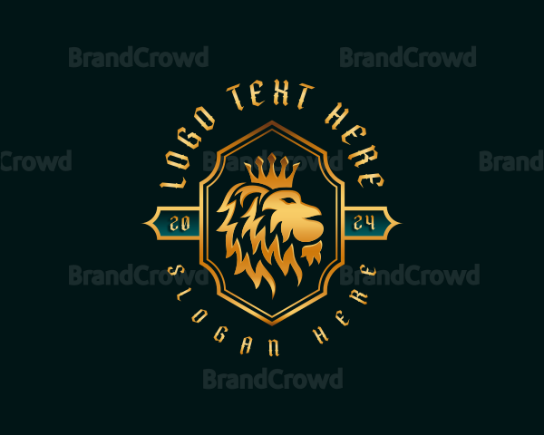 Lion Crown Crest Logo