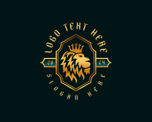 Investment - Lion Crown Crest logo design