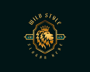 Lion Crown Crest logo design