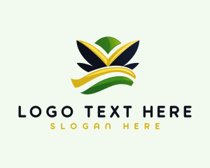 Flag - Jamaica Flag Leaf logo design