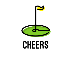 Green Flag - Golf Flag Green logo design