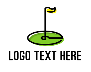 Golfer - Golf Flag Green logo design