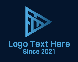 Geometric - Linear Play Button logo design