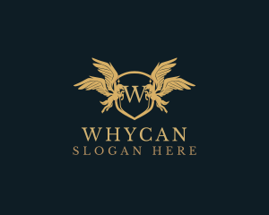 Mythology - Royal Pegasus Wings Shield logo design