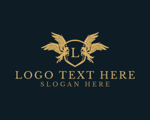 Steed - Royal Pegasus Wings Shield logo design