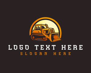 Bulldozer Machinery Construction Logo