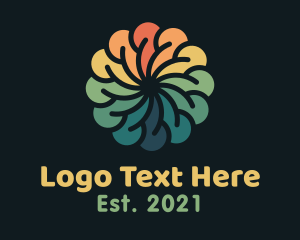 Psychologist - Colorful Radial Flower logo design