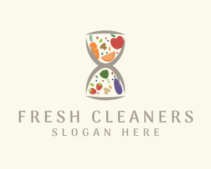 Fresh Food Hourglass logo design