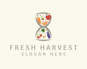 Fresh Food Hourglass logo design