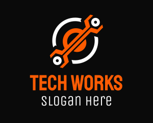 Tech Wrench Tool  logo design