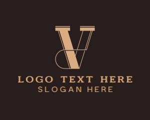 Interior Design - Home Depot Construction Builder Letter V logo design