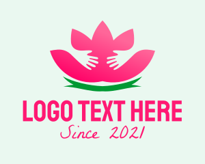 Hand - Lotus Flower Massage logo design