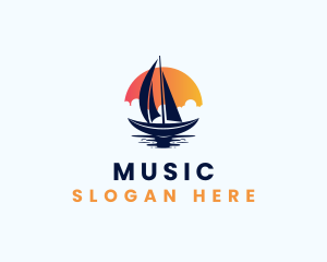 Tourist - Sun Sailing Boat logo design