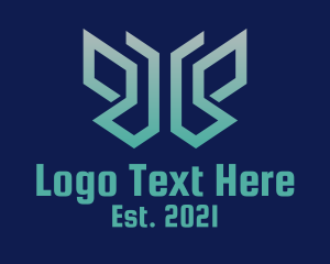 Insect - Blue Butterfly Tech logo design