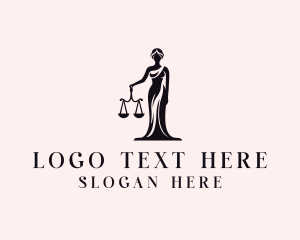 Justice Scale Legal Woman logo design