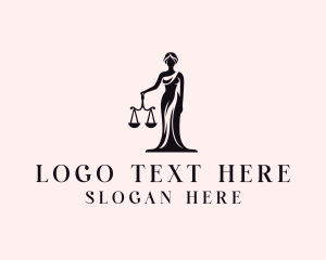 Woman - Justice Scale Legal Woman logo design