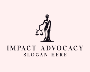 Advocacy - Justice Scale Legal Woman logo design