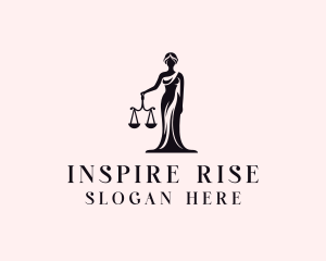 Justice Scale Legal Woman logo design