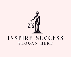Empowerment - Justice Scale Legal Woman logo design