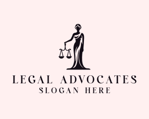 Justice Scale Legal Woman logo design