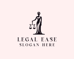 Justice Scale Legal Woman logo design