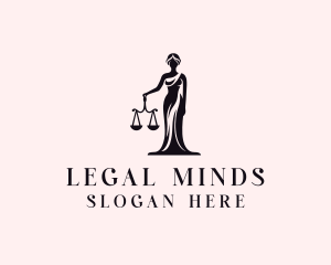 Justice Scale Legal Woman logo design