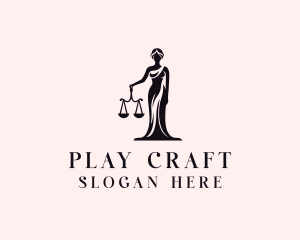 Justice Scale Legal Woman logo design