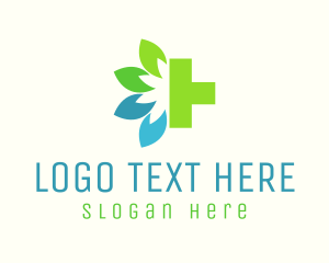 Hospital - Medical Leaf Cross logo design