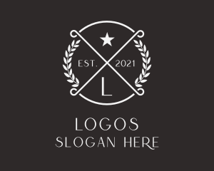 Letter - Star Wreath Emblem logo design