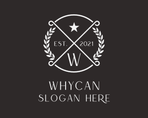 Gray - Star Wreath Emblem logo design