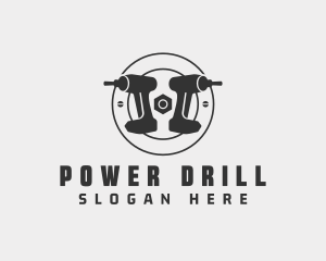 Handyman Drill Tool logo design