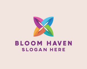 Multicolor Floral Petals logo design