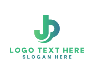 Letter Jp - Gradient Monogram Letter JP logo design