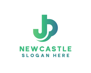 Gradient Monogram Letter JP Logo