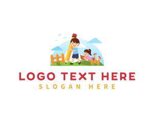 Primary School - Kids Kindergarten Preschool logo design
