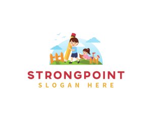 Kids Kindergarten Preschool Logo