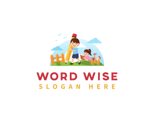 Literacy - Kids Kindergarten Preschool logo design