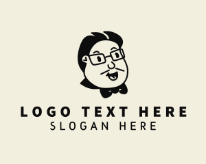 Black - Chubby Geek Man logo design