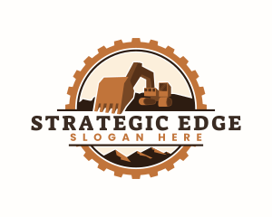 Digger - Excavator Mountain Quarry logo design