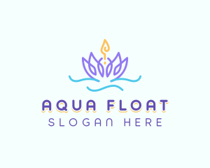 Floating - Floating Lotus Candle logo design